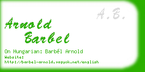 arnold barbel business card
