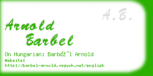 arnold barbel business card